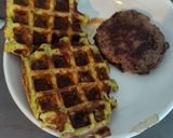 Une image de l'étape 1 de Gaufre au brocoli et parmesan et des de jambon.
