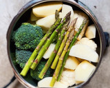Foto del paso 1 de la receta: Receta sana con coliflor, brócoli y espárragos en olla rápida