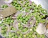 A picture of step 2 of Peas pulao with Punjabi kadhi.