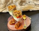 A picture of step 4 of Spicy Walnuts on Greek Salad Parfait.