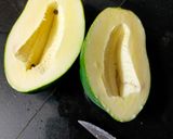 A picture of step 1 of Raw Papaya Subzi.