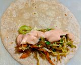 A picture of step 8 of Vegetable Wrap.