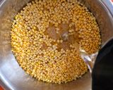 A picture of step 2 of Moong Dal Halwa.