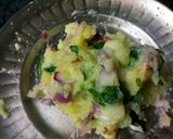 A picture of step 2 of Aloo bathe aloo choka and aloo pithika.
