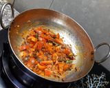 A picture of step 5 of Gathiya-tomato curry|moti sev -tamatar ki sabji.