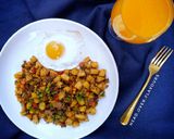 A picture of step 6 of Sweet Potato Hash.