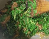 A picture of step 2 of Palak gosht.