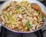 A picture of step 1 of Chicken/veggie baskets.