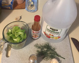 A picture of step 1 of Quick pickled celery (spicy).