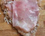 A picture of step 2 of Chicken Cordon Bleu.