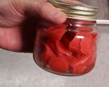 A picture of step 8 of Homemade Beni-shoga (Red Pickled Ginger) with Food Coloring.
