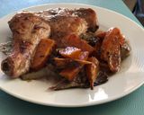 Foto del paso 7 de la receta Pollo al horno con alcachofas, boniato y salsa de uva