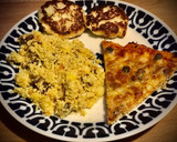 Foto del paso 19 de la receta: Coliflor: cous cous falso con manzana y zanahorias, base de pizza & tortitas con queso fresco
