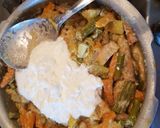 A picture of step 5 of Aviyal Kerala style.