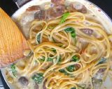 Foto langkah ke 6 dari resep Fettucini Carbonara Spinach Milky.