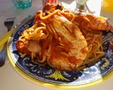 A picture of step 6 of Spaghetti with Prawns and Baby Octopus in Tomato Sauce.