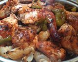 Foto del paso 8 de la receta: Pollo dorado al horno con vegetales