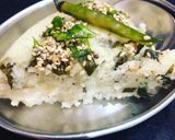 A picture of step 4 of Oats semolina spinach dhokla.