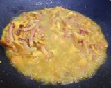 A picture of step 2 of Papardelle with speck and chanterelle mushrooms.