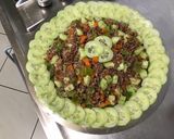 Une image de l'étape 11 de Salade de riz rouge au concombre, poivron orange et tomates Tiverta.