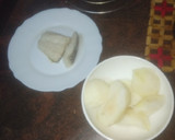Foto del paso 2 de la receta: Bocadillo de tortilla de papas cocidas, bacalao y pimiento