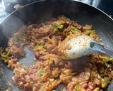 A picture of step 1 of Leftover rajma in pinwheel form.