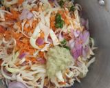 A picture of step 1 of Cabbage Manchurian.