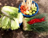 Hình bước làm 1 của món Kim chi cải thảo