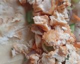 A picture of step 2 of Arabic shuwarma wrap.