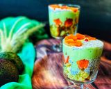 A picture of step 2 of - Avocado Milkshake with chia seeds,Layered with Papayas & Vanilla Sponge Cake.