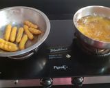 A picture of step 1 of Besan laddu.