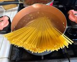 A picture of step 1 of Spicy Takeout-Style Kung Pao Shrimp Pasta.