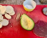 A picture of step 1 of Beef Roll-Ups with Avocado, Ham, and Cheese.