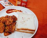 A picture of step 5 of Schezwan onion fritters.