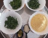 A picture of step 1 of Radish methi Paratha made with cornmeal.