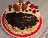 Túrós gyümölcsös palacsintatorta recept fázis 5 fotója
