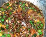A picture of step 4 of Chifferi -continental dinner in my Desi videsi mix style.
