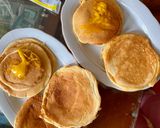 Hình bước làm 9 của món Bánh nướng chảo pancake siêu dễ (không cần lò nướng, không máy đánh trứng, không phới)
