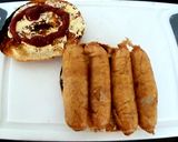 A picture of step 2 of My Sausage Cheese Bagel 😉#Breakfast#Brunch.