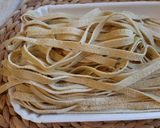A picture of step 4 of Pistachio Tagliatelle with Pistachio Pesto and Mushrooms.