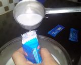 A picture of step 2 of Oreo double layer chocolate bar.