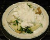 A picture of step 3 of Curd rice with mangoes.