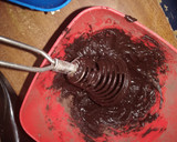 A picture of step 4 of Rectangular zebra cake#4 wks challenge.