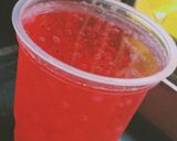 A picture of step 5 of Rooh afza drink with chia seeds.