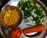 A picture of step 1 of Salary and boondi ki sabzi.