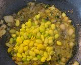 A picture of step 2 of Lilva beans aloo subji.