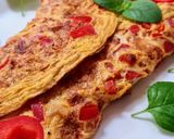 Foto del paso 5 de la receta: Omelette de morrón rojo y queso fresco