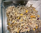 Une image de l'étape 16 de Gratin de macaronis au jambon cru, poivron jaune et emmental.