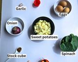 A picture of step 1 of Spinach with Sweet Potatoes Recipe: Quick Meal Idea.