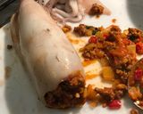 A picture of step 6 of Stuffed squid linguine🦑.